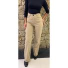 Calça Wide Leg Pantalona Cintura Alta Off White, Bege