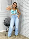 Calça Wide Leg Pantalona Cintura Alta
