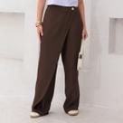 Calça Wide Leg Recorte Avental Feminino Revanche Sora
