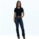 Calça Wrangler Feminina Flare Cintura Alta Com Bordado