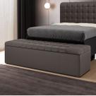 Calçadeira Alpha 195 King A-011 Couro Artificial Marrom Aradecor