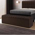 Calçadeira Alpha Estofada 160 para Cama Box Queen N-027 Veludo Marrom Chocolate Aradecor