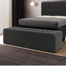 Calçadeira Alpha Estofada 195 para Cama Box King Z-008 Sued Cinza Aradecor