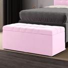 Calçadeira Alpha Estofada 90 para Cama Box de Solteiro Z-021 Sued Rosa Bebê Aradecor