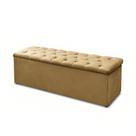 Calçadeira Bau 140 cm Casal Suede Bege