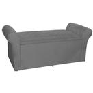 Calçadeira Báu Cancun 0,90 cm Suede Cinza - Montanaris Decor