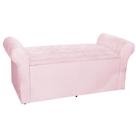 Calçadeira Báu Cancun 0,90 cm Suede Rosa - Montanaris Decor