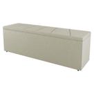 Calçadeira Baú Casal Berlyn 140cm Veludo Bege - Abmaza