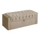 Calçadeira Báu Emma 160cm Suede Cappuccino - Vallisa Decor