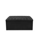 Calçadeira Baú Estofada Dunas Casal 140 cm - Veludo Preto Calçadeira Baú Estofada Dunas Casal 140 cm - Veludo Preto
