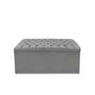 Calçadeira Baú Estofada Dunas Queen 160 cm - Veludo Cinza Grafite Calçadeira Baú Estofada Dunas Queen 160 cm - Veludo Cinza Grafite