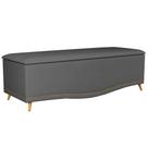 Calçadeira Baú King 195cm Imperial J02 Veludo Cinza - Mpozenato Calçadeira Baú King 195cm Imperial J02 Veludo Cinza - Mpozenato