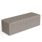Calçadeira Báu King Size Atena 195cm Capitonê Suede Bege - Abmaza