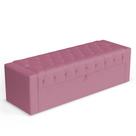 Calçadeira Báu King Size Atena 195cm Capitonê Suede Rosa - Desk Design Calçadeira Báu King Size Atena 195cm Capitonê Suede Rosa - Desk Design