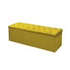 Calçadeira Baú P/ Box Casal 140cm Sofia c/ Capitonê Corano Amarelo - LM DECOR Calçadeira Baú P/ Box Casal 140cm Sofia c/ Capitonê Corano Amarelo - LM DECOR