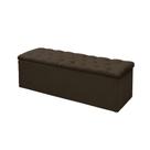 Calçadeira Baú P/ Box Casal 140cm Sofia c/ Capitonê Corano Marrom - LM DECOR Calçadeira Baú P/ Box Casal 140cm Sofia c/ Capitonê Corano Marrom - LM DECOR