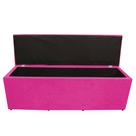 Calçadeira Baú Paris Casal 140 cm Botão Strass Suede Rosa Pink Do Lar Móveis