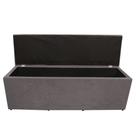 Calçadeira Baú Paris Queen 160 cm Botão Strass Suede Prata Do Lar Móveis