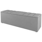 Calçadeira Baú Queen Size Grace 160cm Suede Cinza Claro - Abmaza Calçadeira Baú Queen Size Grace 160cm Suede Cinza Claro - Abmaza