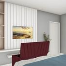 Calçadeira Baú Recamier Estofada Cama de Solteiro 100cm Bélgica Suede Bordo- MABE MAGAZINE