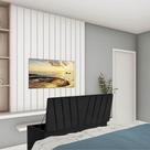 Calçadeira Baú Recamier Estofada Cama De Solteiro 100cm Bélgica Suede Preto- Mabe Magazine