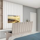 Calçadeira Baú Recamier Estofada Cama de Solteiro 100cm Carla Suede Bege- MABE MAGAZINE