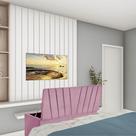 Calçadeira Baú Recamier Estofada Cama king 190cm Bélgica material sintético Rosa Bebe- MABE MAGAZINE