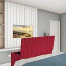 Calçadeira Baú Recamier Estofada Cama Queen 160cm Grécia material sintético Vermelho- Mabe Magazine