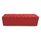 Calçadeira Bau Recamier Estofada Capitonada King 195cm Suede Cor Vermelho