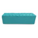 Calçadeira Bau Recamier Estofada Capitonada Solteiro Especial 100cm Suede Cor Turquesa