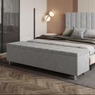 Calçadeira Baú Recamier Estofado Casal 140 cm Ônix Linho