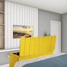 Calçadeira Baú Recamier King 190CM Alanis Suede Amarelo - D A DECOR Calçadeira Baú Recamier King 190CM Alanis Suede Amarelo - D A DECOR