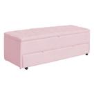 Calçadeira Baú Sapateira Casal Queen 160cm Ayla Suede Capitonê - Estopar