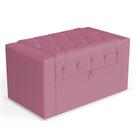 Calçadeira Báu Solteiro Atena 90cm Capitonê Suede Rosa - Desk Design