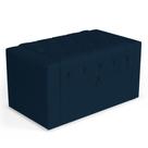 Calçadeira Báu Solteiro Atena 90cm Capitonê Veludo Azul Marinho - Desk Design