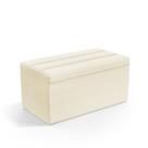 Calçadeira Baú Ursa 90 para Cama de Solteiro N-030 Veludo Bege Aradecor