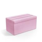 Calçadeira Baú Ursa 90 para Cama de Solteiro Z-021 Sued Rosa Bebê Aradecor