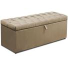 Calçadeira Box Queen Size Dubai 1,60m Suede Bege