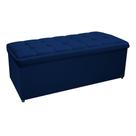 Calçadeira Copenhague 140 cm Casal Suede Azul Marinho AM Decor