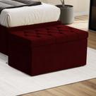 Calçadeira Estofada para Cama Box Sagitarius 90 para Cama de Solteiro Sued Vermelho Aradecor Calçadeira Estofada para Cama Box Sagitarius 90 para Cama de Solteiro Sued Vermelho Aradecor