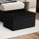 Calçadeira Estofada Sagitarius 90 para Cama de Solteiro Couro Preto Aradecor
