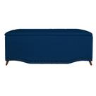 Calçadeira Recamier Baú Casal 140cm Greta Suede Azul Marinho - DS Estofados