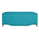 Calçadeira Recamier Baú Casal 140cm Greta Suede Azul Turquesa - DS Estofados