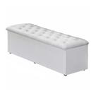 Calçadeira Recamier Baú Casal 140cm Sofia Napa Branco - DS Estofados