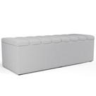 Calçadeira Recamier Baú Casal 140X50 Cm Linho Cinza Calçadeira Recamier Baú Casal 140X50 Cm Linho Cinza