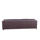 Calçadeira Recamier Baú Casal King 190cm Sofia material sintético Marrom - DS Móveis