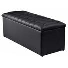 Calçadeira Recamier Baú Casal King 190cm Sofia material sintético Preto - DS Móveis