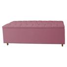 Calçadeira Recamier Baú Casal King 195cm Diana Suede Rosa - DS Estofados