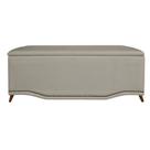 Calçadeira Recamier Baú Casal King 195cm Greta Suede Bege - DS Estofados