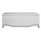 Calçadeira Recamier Baú Casal King 195cm Greta Suede Branco - DS Estofados